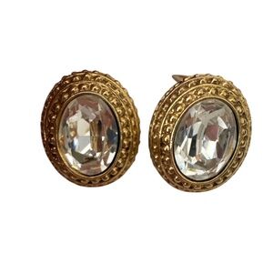 Vintage ALFRED SUNG  Clip on Earrings Gold Plated